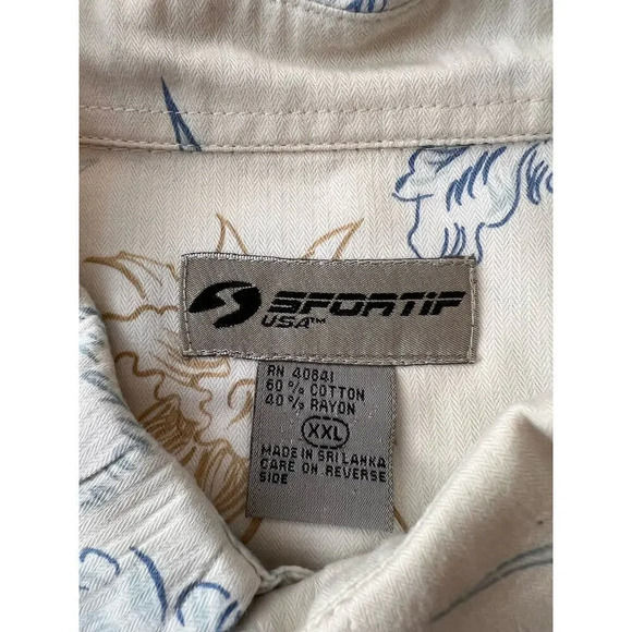 Sportif USA men's button down tropical print Hawaiian shirt.‎ Size XXL. - Picture 8 of 10